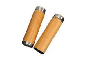 500ml Thermos Stainless Steel Water Bottle Bamboo Shell Water Cup Tea Infuser Thermos Travel Mug Bottle Insulated Cup