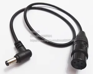 90 degree Angled DC 5.5x2.5mm to XLR 4Pin Female Connector extension Cable for Video Camera about 60CM 1PCS