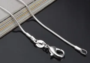 1MM 925 sterling silver smooth snake chains women Necklaces Jewelry snake chain size 16 18 20 22 24 26 28 30 inch