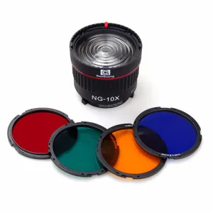 Freeshipping Nanguang NG-10X Studio Light Focus Lens Bowen Mount For Flash & Led Light With 4 Color Filter