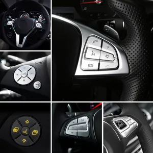 Accessories Sticker For Mercedes Benz GLC A B C E Class GLA CLA CLS GLE GLS GLK GL ML Car Steering wheel Button decoration Cover