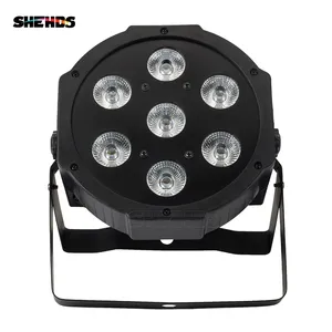 SHEHDS LED 7x18W RGBWA+UV Par Light with DMX512 IN OUT and Power IN & OUT 6in1 stage light effect for Wash Effect DJ disco