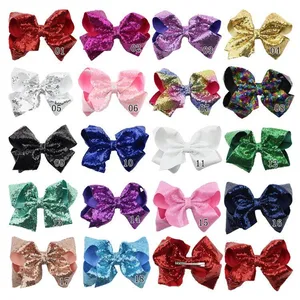 High Quality Big Sequin Hair Bows with Clip Boutique Girls Bling Hairpins for Kids Women Hair Accessories