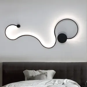 Modern Curve LED Wall Lamp Snake Like S Shape Sconce Wall Lights for Living Room Bedroom Lighting Fixtures Home Decor Luminaire