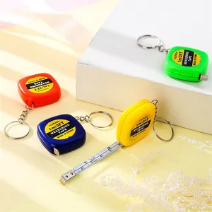 Automatic telescopic square small tape measure key chain pendant multi purpose iron ruler mini steel ruler gift ruler