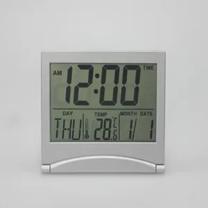 New mini Folding table calendar electronic clock ultra-thin travel with date temperature alarm clock It's easy to take with you