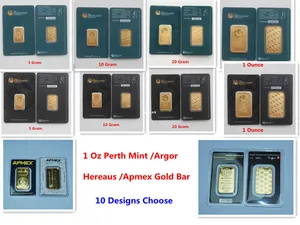 Other Arts and Crafts 1 oz Plated 24k Gold Bullion Bar Decorations CraftsNon Magnetic With Independent Serial Number Birthday Holiday Gifts Home