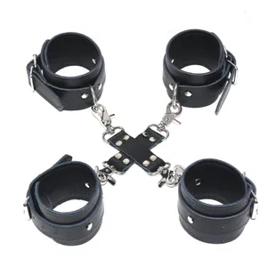 Bdsm Bondage Adjustable Restraints Black Leather Handcuff Ankle Cuff Erotic Adult Cosplay Adult Games Sex Toys For Woman Couples