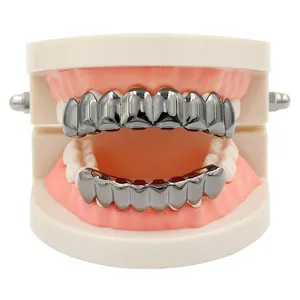 Fashion- Rose Gold Gun Black Color Grillz Teeth Grillz Fashion Electroplating Teeth Grillz Teeth Mouth Grills Body Jewelry For Women &Men