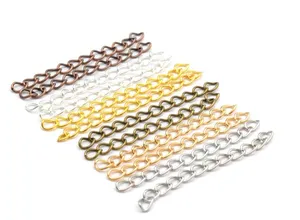 300pcs/lot 50mm Necklace Extension Chain Bulk Bracelet Extended Chains Tail Extender For DIY Jewelry Making
