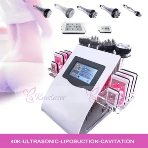 Slimming Machine New Promotion 6 In 1 Ultrasonic Cavitation Vacuum Radio Frequency Lipo Laser Slimming Machine for Spa