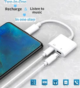 2 in 1 Type-C To 3.5mm Jack Earphone Adapter Connector AUX Audio Headphone USB-C to USB-C Charging Converter For Samsung Xiaomi Huawei