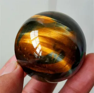 100% Natural Tiger Eye Quartz Crystal Ball Gemstone Quartz Sphere Reiki Healing Ball for Home Decoration