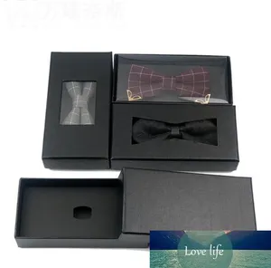 Classic Black Tie Box Bow Necktie Tie Gift Boxes Men's Tie Packaging Disply Storage Cases 4 Styles Window Top 100pcs SN1083