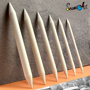 6pcs/set Blending pencils Smudge Stump Stick Tortillon Sketch Art White Drawing Charcoal Sketcking Tool Rice Paper Pen Supplies