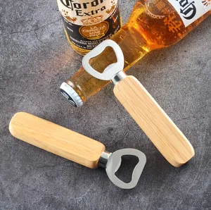 Wooden Handle Bottle Opener Portable Beer Openers Bar Kitchen Party Tools