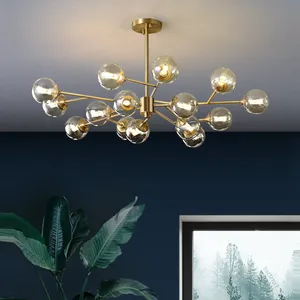 Modern Sputnik Chandelier Lighting Creative Glass Ball Branch Light Fixture Bedrpom Nordic Living Room Hanging Lights