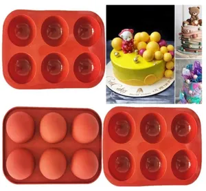 Semi Sphere Silicone Chocolate Mold with 6-Cavity, Baking Mold for Making Hot Chocolate Bomb, Cake, Jelly, Dome Mousse