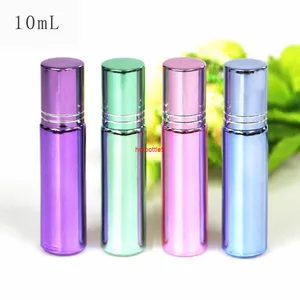 10ml UV Roll On Roller Empty Bottles for Essential Oils Liquids Refillable Perfume Containers Travel Size 100pcs/lotpls order