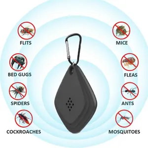 Portable USB Electronic Mosquito Repeller Keychain Ultrasonic Mosquito Killer Fly Insect Bug Spider Pest Repellent For Home Outdoor Camping