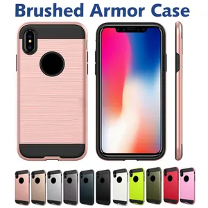 Brushed Armor Case For iPhone 12 Pro Max 11 Pro XS MAX 8 Plus Shockproof SmartPhone Cover For Samsung NOTE10 S10 S20 Plus with OPP Bag