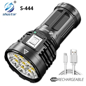 8LED Super Bright Flashlight Powerful Led Torch Light Rechargeable COB Side Light 4 Modes Outdoor Adventure 3 In 1 Flashlights