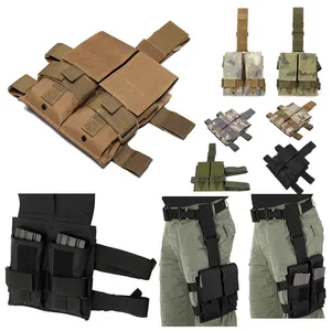 Tactical Mag Magazine Pouch Camouflage bag Pack FAST Airsoft Gear Assault Combat Cartridges Clip Carrier Ammo Holder with Leg Strap NO11-524