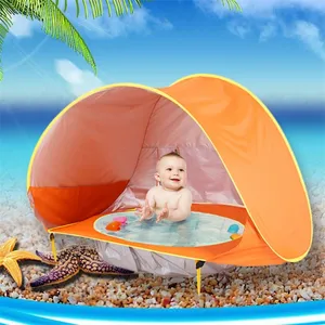 Baby Beach Tent Portable Waterproof Build Sun Awning UV-protecting Tents Kids Outdoor Traveling Sunshade Play House Toys XA213A LJ200923