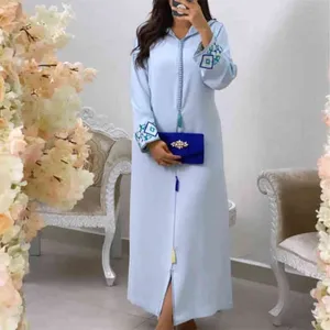 Jellaba Dress Women Hijab Embroidery Floral Kaftan Dubai 2021 Hooded Summer Fashion Elegant Long Dresses Robe Femme Moroccan Y220214