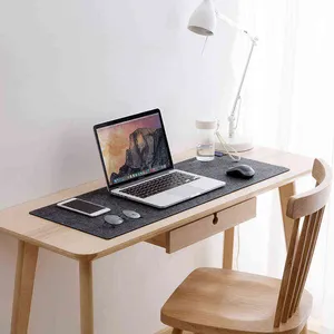 Large Office Computer Desk Mat Table Keyboard Mouse Pad Wool Felt Laptop Cushion Desk Non-slip Mat Gamer Mousepad Mat AA220314