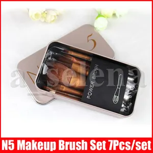 N5 Makeup Brush Set 7pcs set Foundation Make Up Brushes Set Professional Brushes brocha de maquillaje With Metal Box Packing