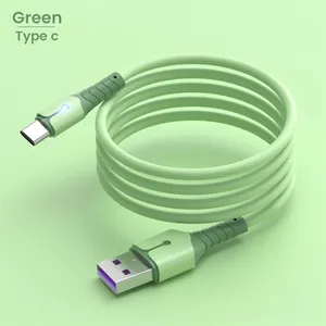 Pure Cooper Core 3A USB Charging Cables Liquid Silicon Soft Data Charge Cord Fast Charger 3ft 6ft 1m 2m for iPhone Samsung Xiaomi