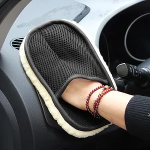 Car Styling Wool Soft Car Washing Gloves Cleaning Brush Automotive Car Clean Cars Brush Cleaner Motorcycle Washer Care Products RRE13190