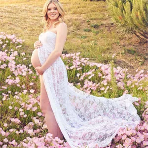 Couples Maternity Photography Lace Dress Props Maxi Maternity Gown Fancy shooting photo summer pregnant dress G220309