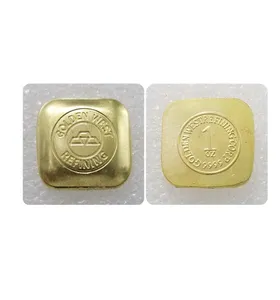 tower 5pcs/set 1oz gift The Australian Brass Gold plated bullion Bar