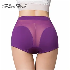 BllooBeell 4pcs Women Cotton Underwear Sexy Panties Hollow Out Lace Women's Briefs High-Rise Ladies Underpants Size L/XL/XXXL 201112