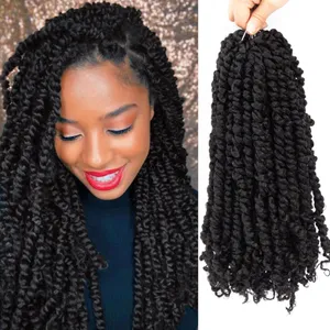 24 Inch Passion Twist Crochet Hair for Black Women Pre twisted Curly Hair 100g/pcs Spring Twists Synthetic Braiding Hair Extensions LS01