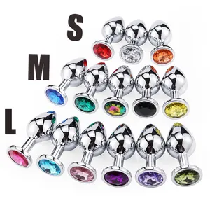 Anal Beads Crystal Jewelry Round Butt Plugs Stimulator Sex Toys Stainless Steel Anal Plug For Women Gay Couple
