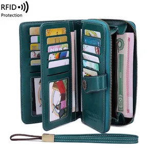Credit Cards Mens Money Clips Leather RFID Protection High Quality Wallets Card Holder Money Clip Men's Purse Small Vallet 6Color No box