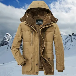 -20 Degree Winter Jacket Men Parka Thicken Coat Fleece Warm Windbreaker Men Hooded Collar Removable Fleece Liner Parkas Coat 201126