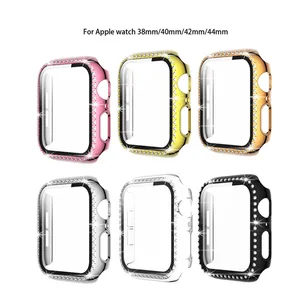 Diamond Cases for Apple Watch Cover Series 7 6 SE 5 4 3 2 1 38MM 42MM Iwatch 7 se 6 5 4 40mm 44mm 45mm 41mm Bumpe Protective case