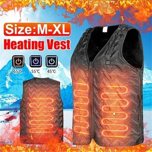 Winter Outdoor Men Electric Heated Vest USB Heating Vest Winter Thermal Polyester Camping Hiking Warm Hunting Jacket 201214