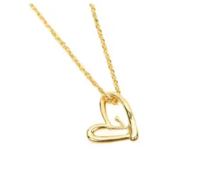 Fashion gold Heart Pendant Necklaces for women party wedding lovers gift jewelry engagement with Box NRJ