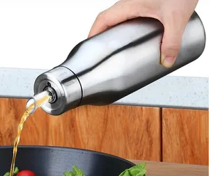 500ml/750ml Stainless Steel Tool Olive Oil Dispenser Bottle Pourer Leakproof Kitchen For Vinegar Sauce Vinegar