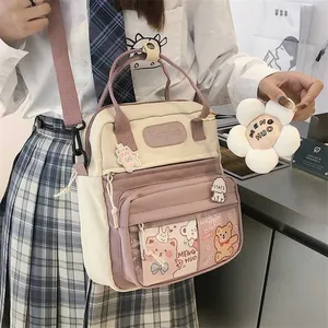 Women Korean Style Cute Backpacks Waterproof Nylon Small Shoulder Bags for Teenage Girls Schoolbags Flower Travel Backpack 202211