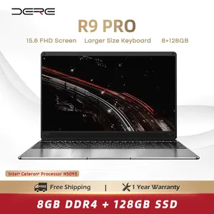 DERE R9 Pro Laptop 15.6 inch HD Display Intel 11th Gen Celeron N5095 Processor 8G 12GB DDR4 RAM 128G 512GB SSD Number Keyboard Easy Typing Windows 10
