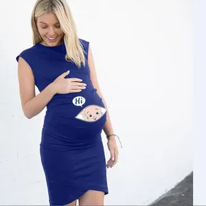 Newest Maternity sleeveless Dress Pregnancy Maternity Dress Cartoon Letter Print Nusring Pregnancy Shirt Mama Clothes1