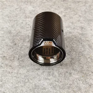 New Matte Carbon Fiber Exhaust Pipe Tips Muffler with LED Lights