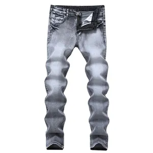Men's Jeans Fashion Denim Slim Male Distressed Jeans Grey Men Skinny Jeans Streetwear Vintage Mens Clothing dropshipping