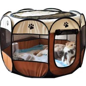 Portable Folding Kennels Fences Pet Tent Houses For Large Small Dogs Foldable Outdoor Playpen Puppy Cats Pet Cage Delivery Room 201130